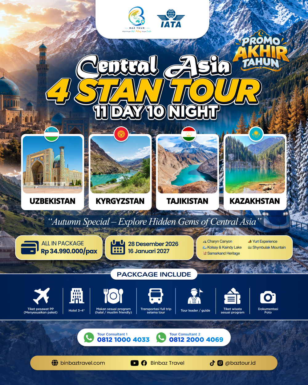Central Asia 4 STAN Tour 11D 10N